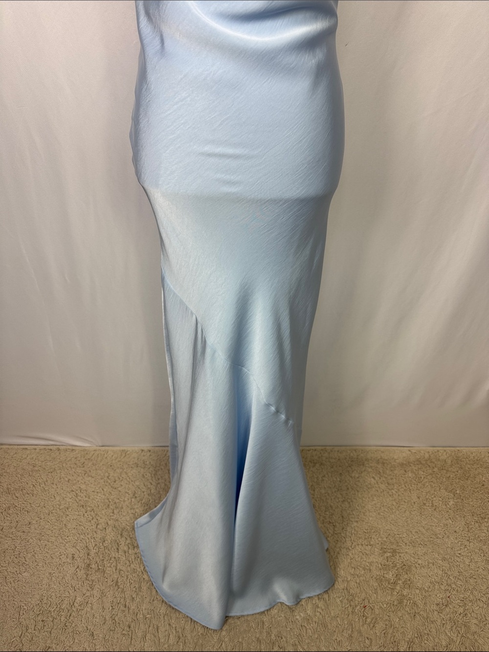 ASTR The Label Varya Satin Cowl Neck Formal Maxi Dress Size Medium Baby Blue - Picture 7 of 13